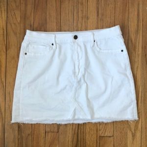 Aqua White Denim Mini-Skirt